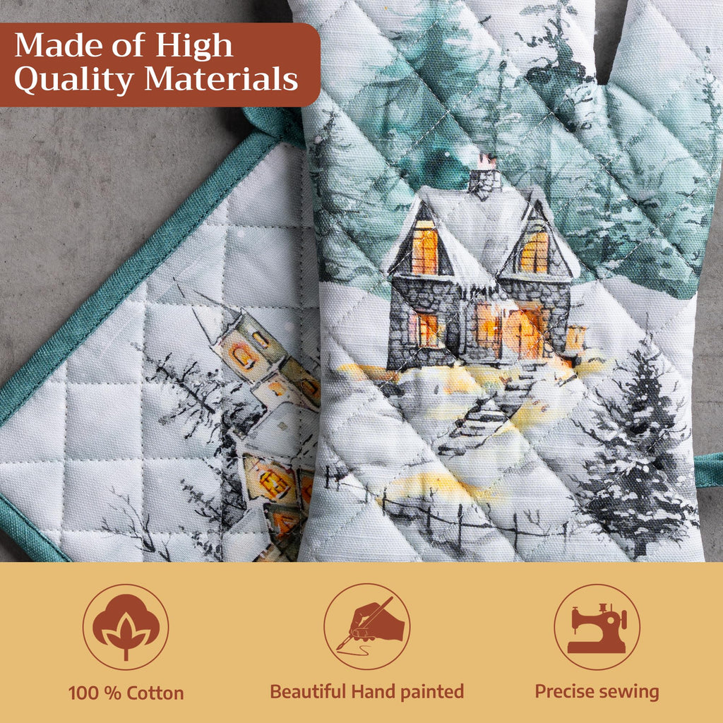 Neige de noel Oven Mitts + Pot Holders