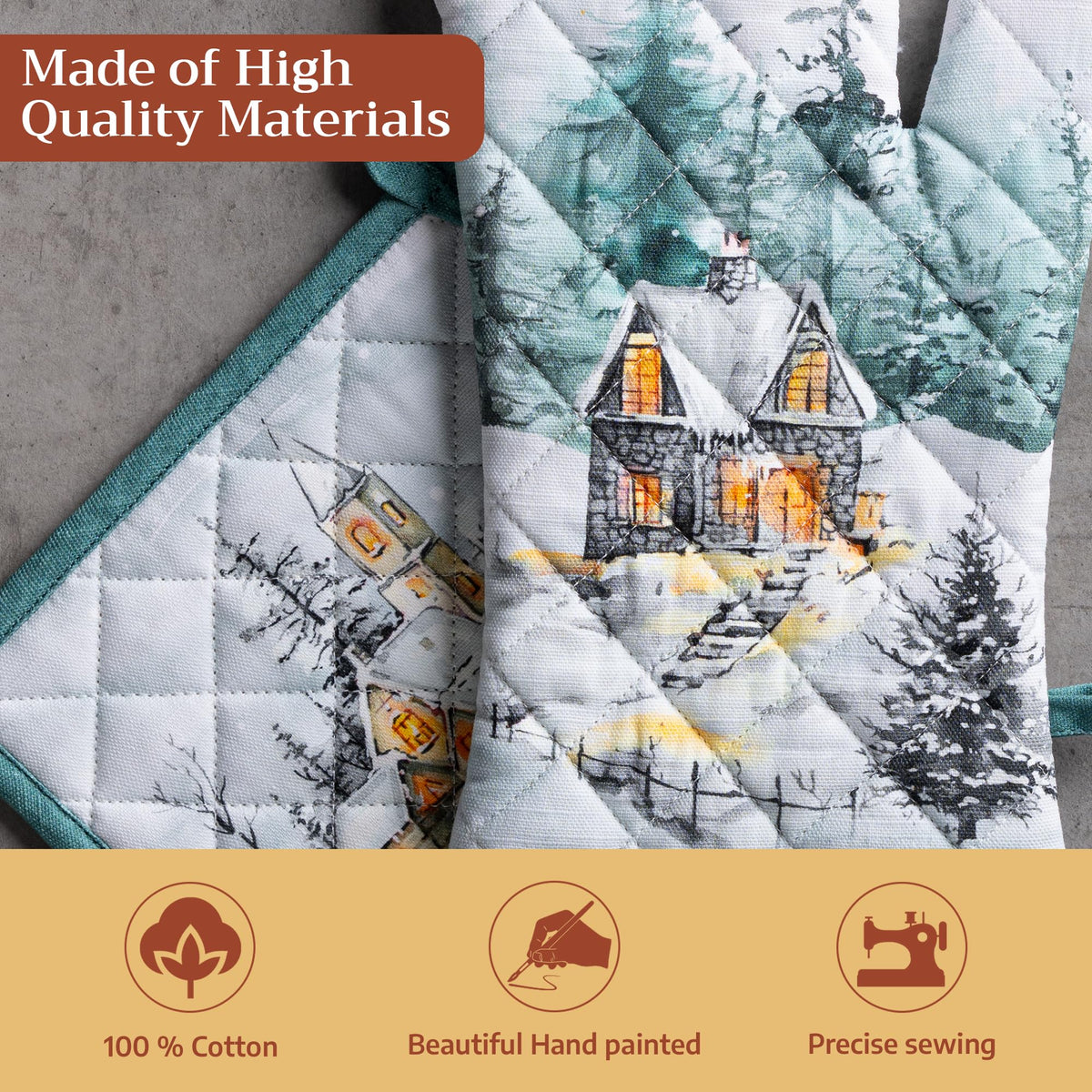 Neige de noel Oven Mitts + Pot Holders