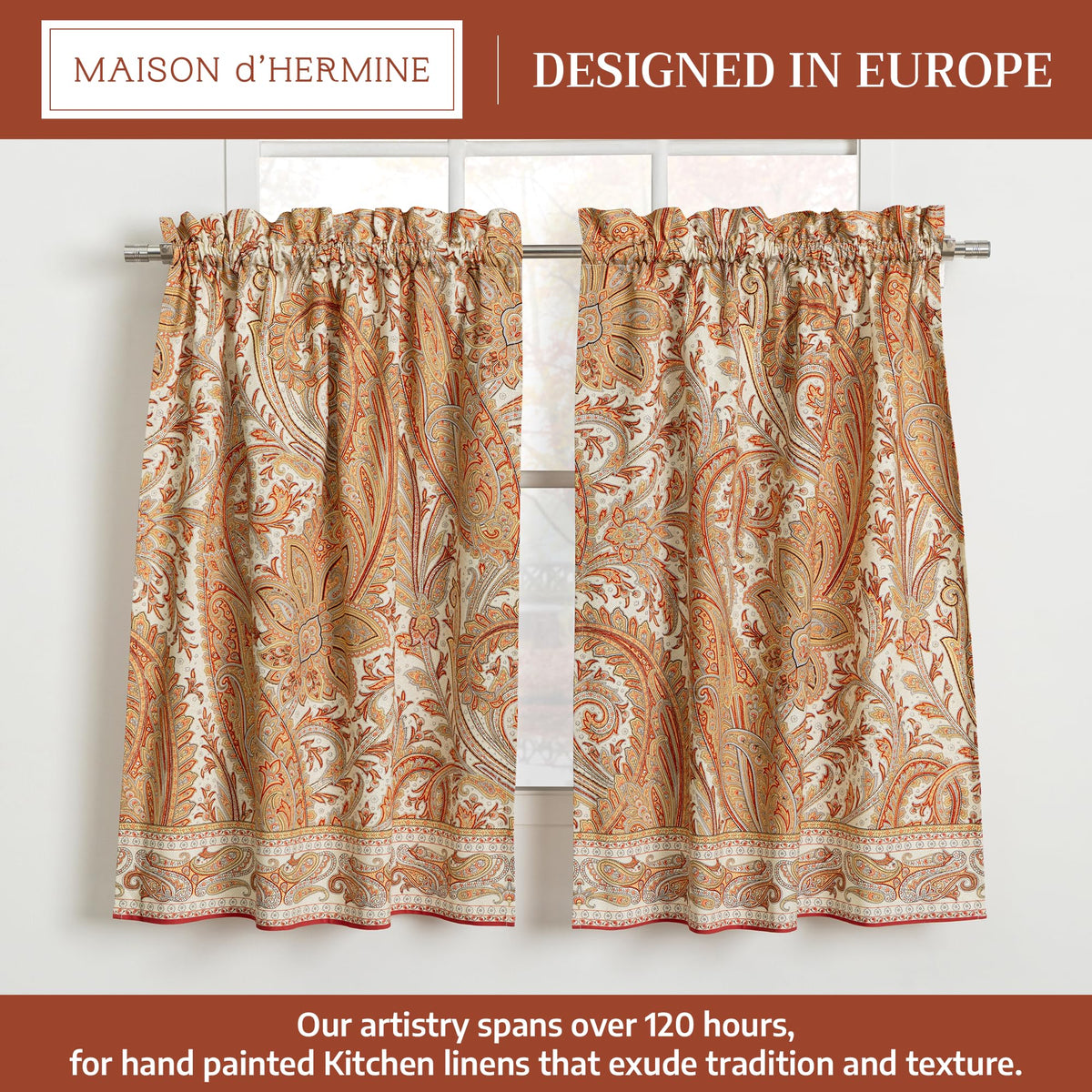 Kashmir paisley Kitchen Curtains