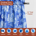 Indigo Love Kitchen Curtains