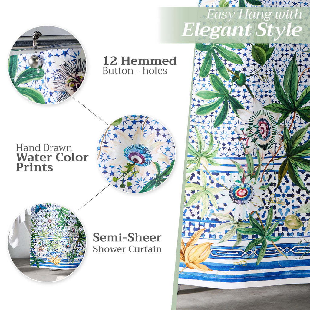 Passiflora Shower Curtains