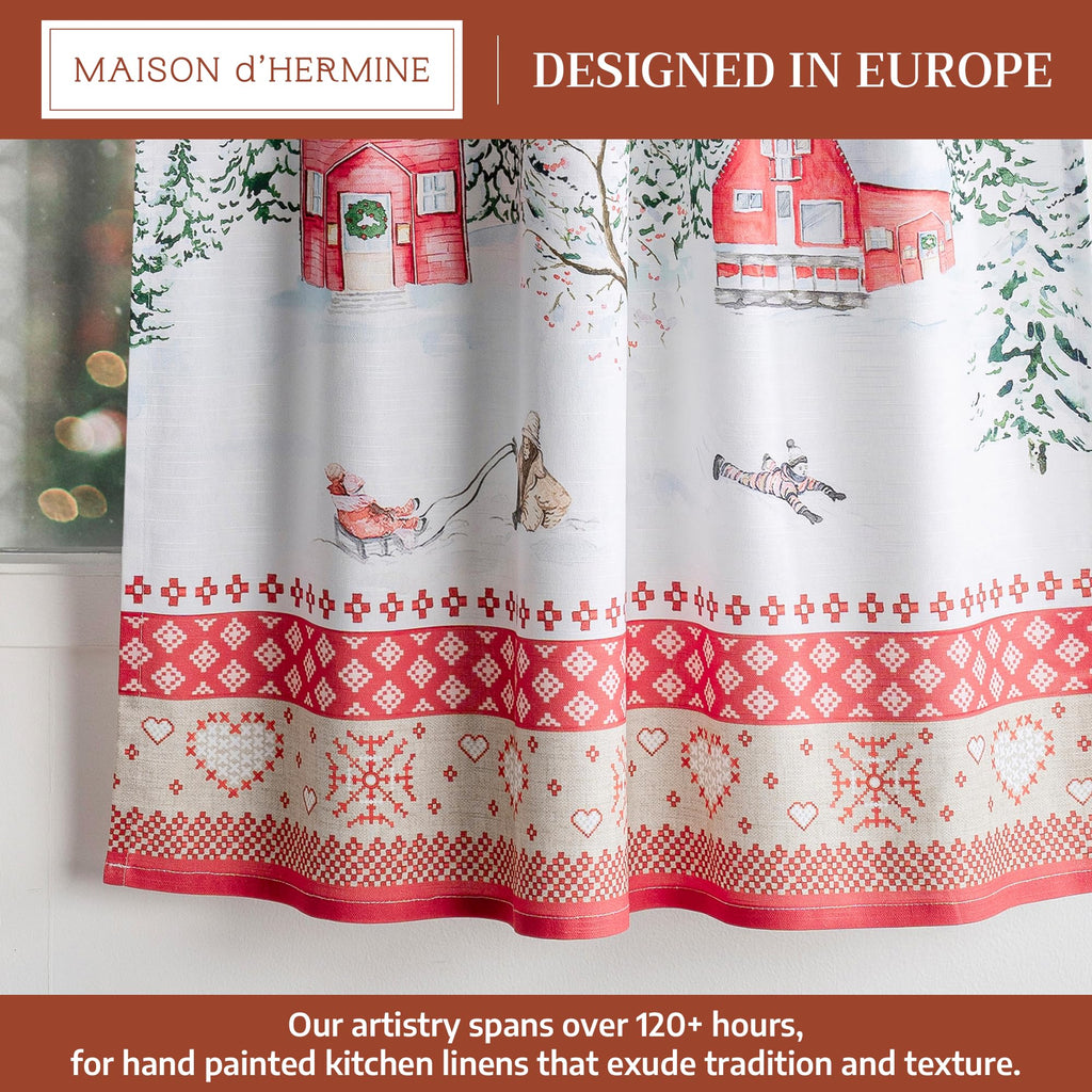 Rural Christmas Kitchen Curtains