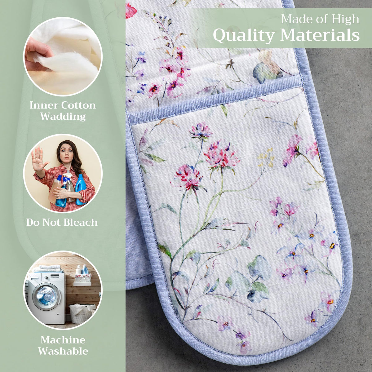 Summer Floral Double Oven Mitts
