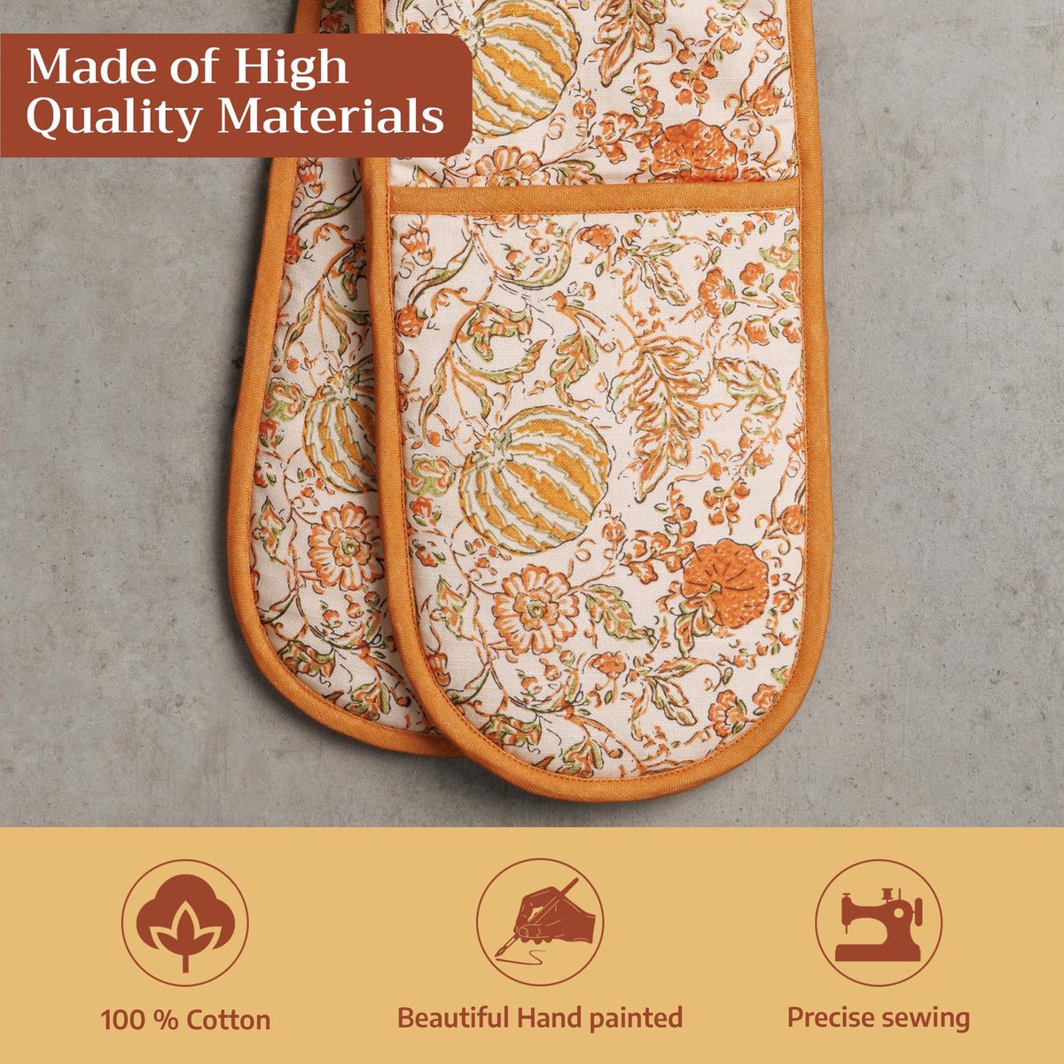 Pumpkin Spice Double Oven Mitts