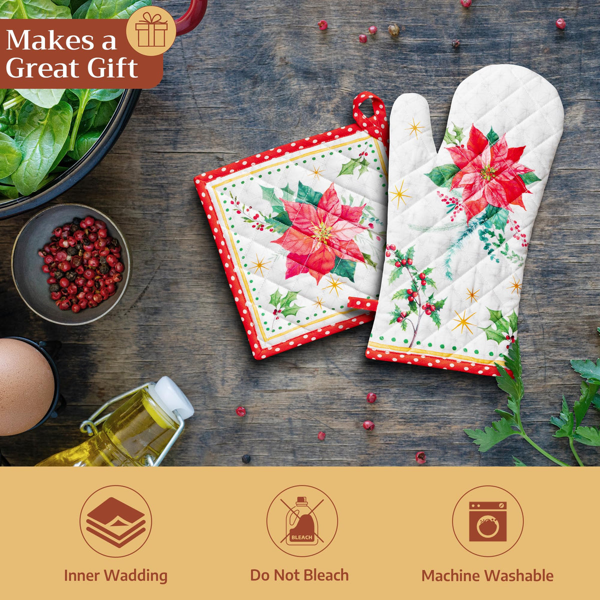 Poinsettia Christmas Pot Holders