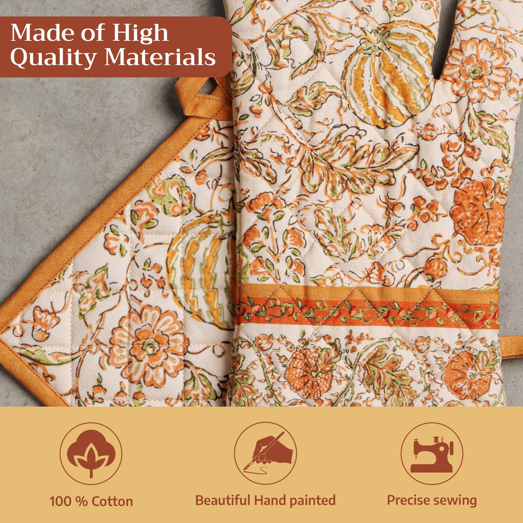 Pumpkin Spice Oven Mitts + Pot Holders