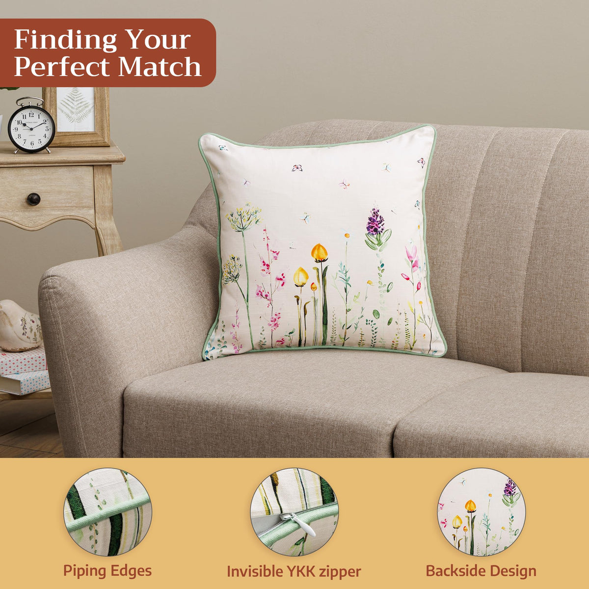 Botanical Fresh Throw Pillow Covers