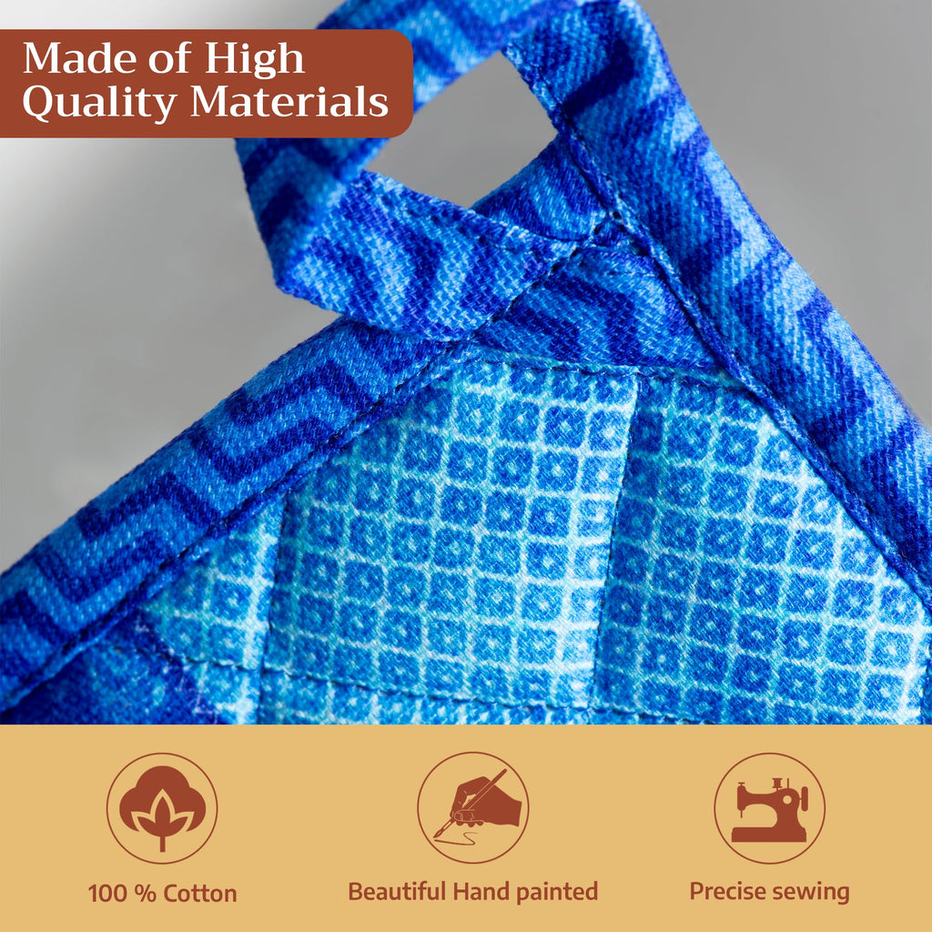 Indigo Love Oven Mitts + Pot Holders