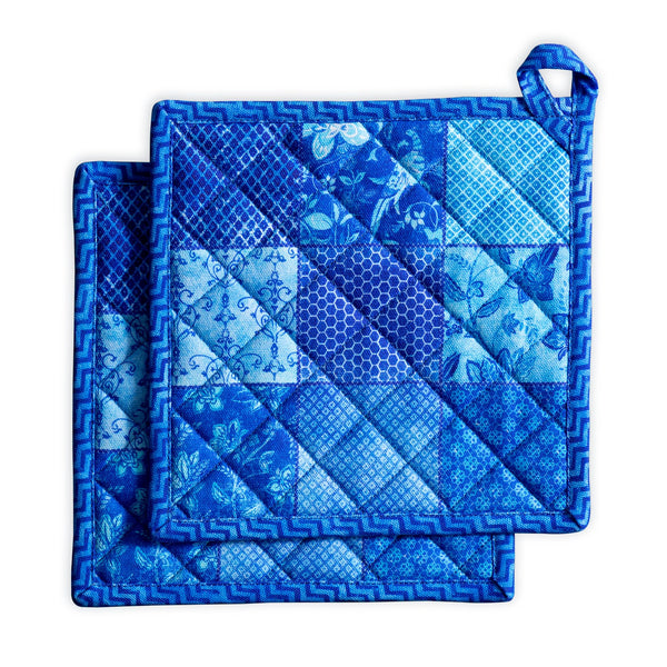 Indigo Love Pot Holders