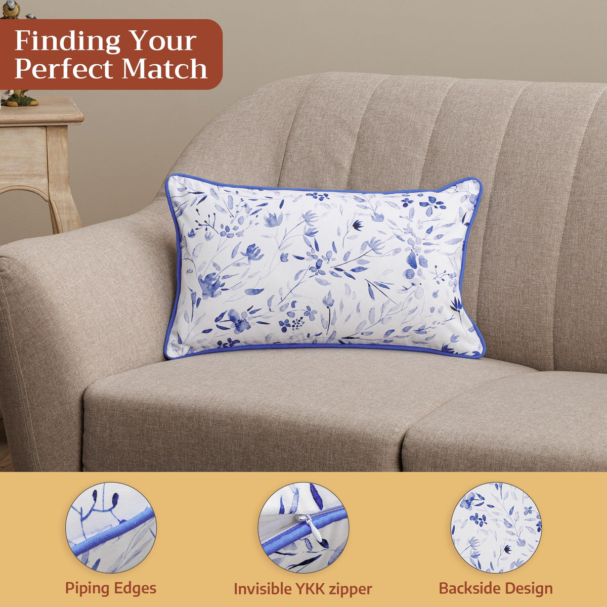 Summer Blues Throw Pillow Covers