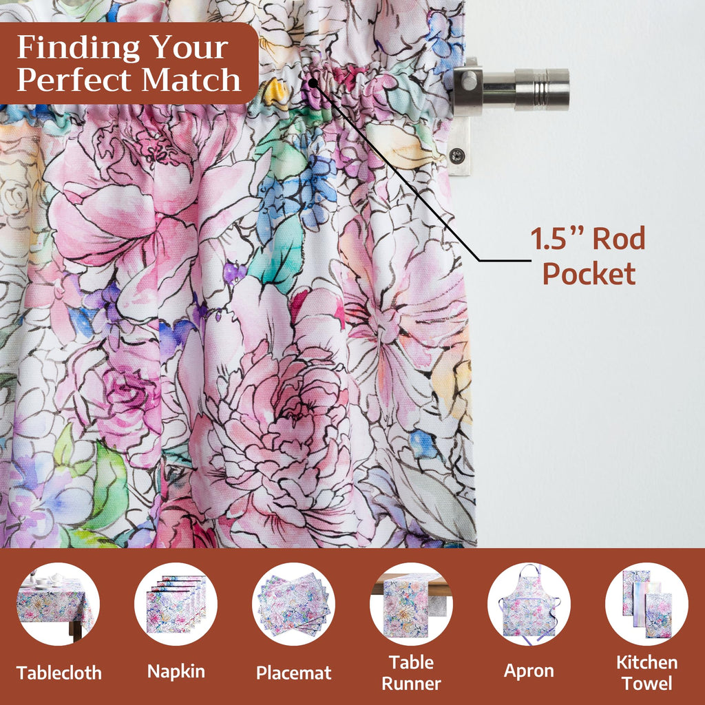 Floral Love Kitchen Curtains