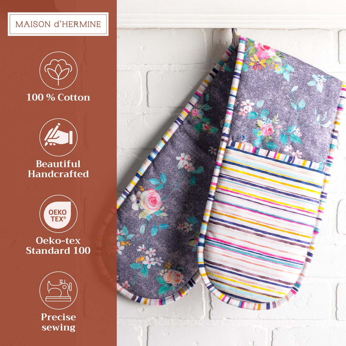 Sweet Rose Lavender Double Oven Mitts