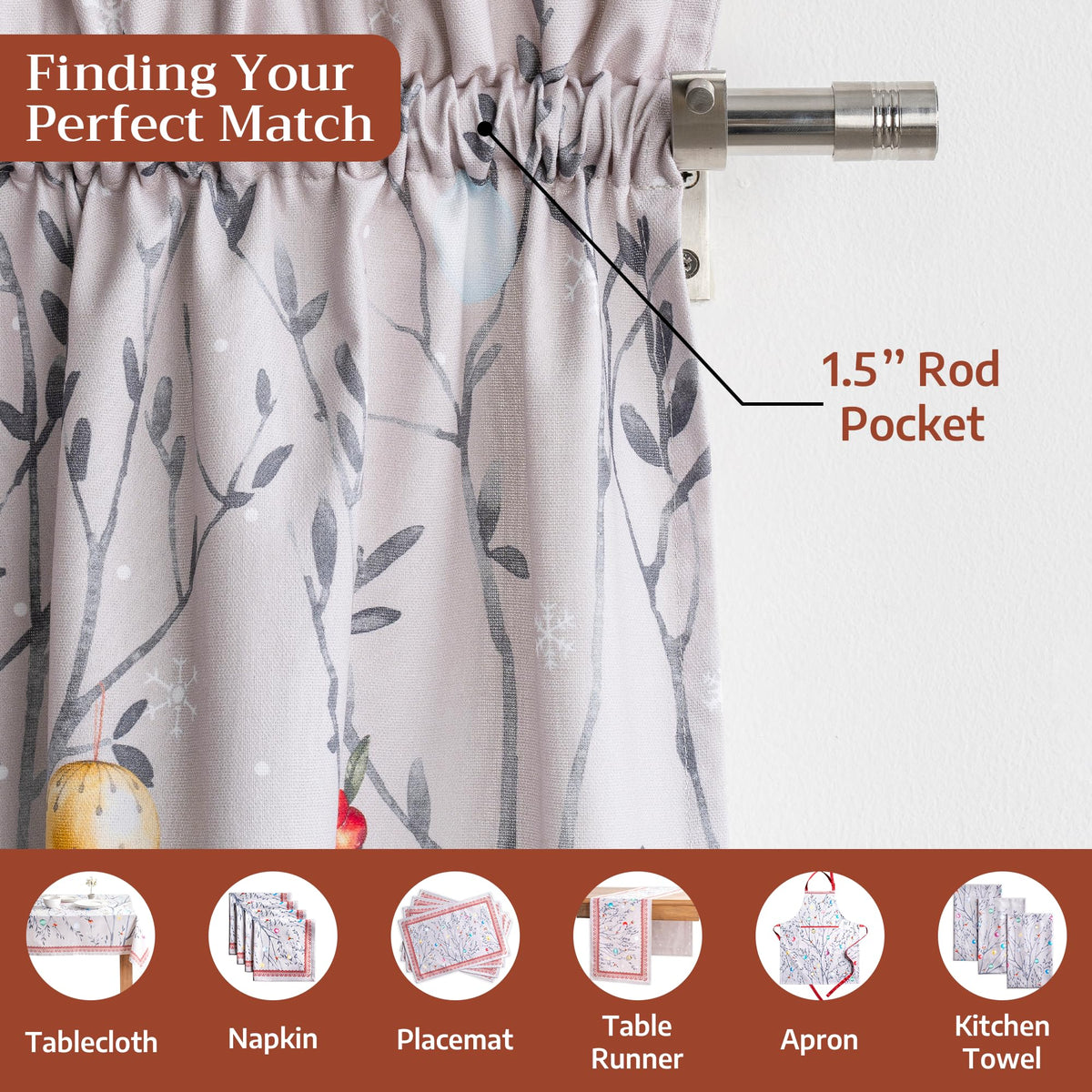 Fairy Christmas Kitchen Curtains
