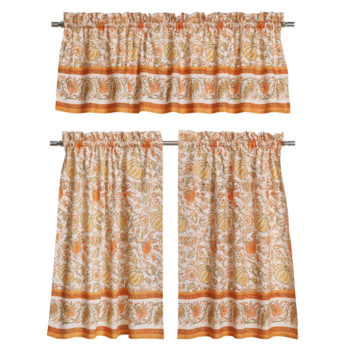 Pumpkin Spice Kitchen Curtains