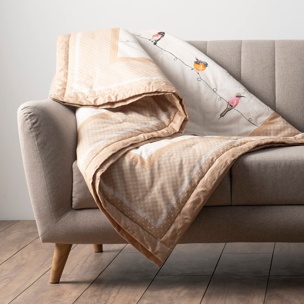 Birdies on Wire Throw Blankets
