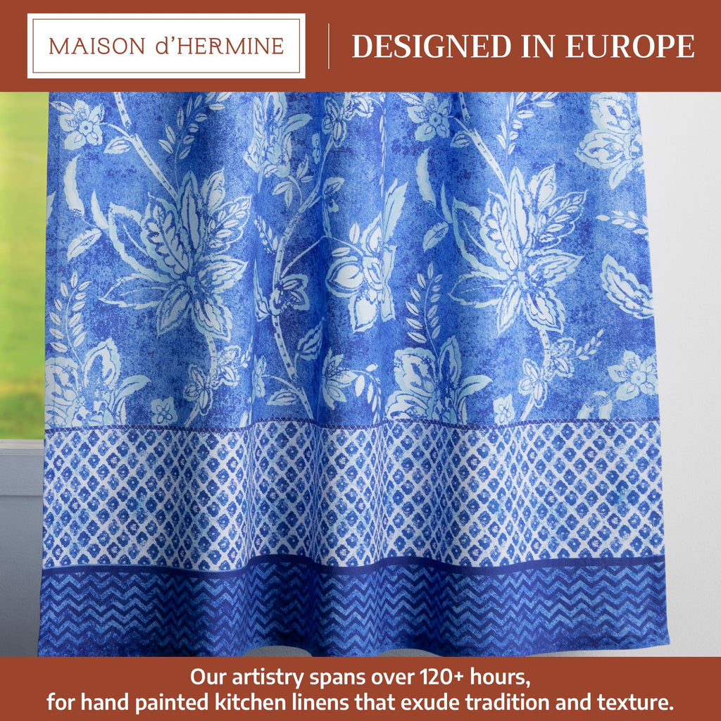 Indigo Love Kitchen Curtains