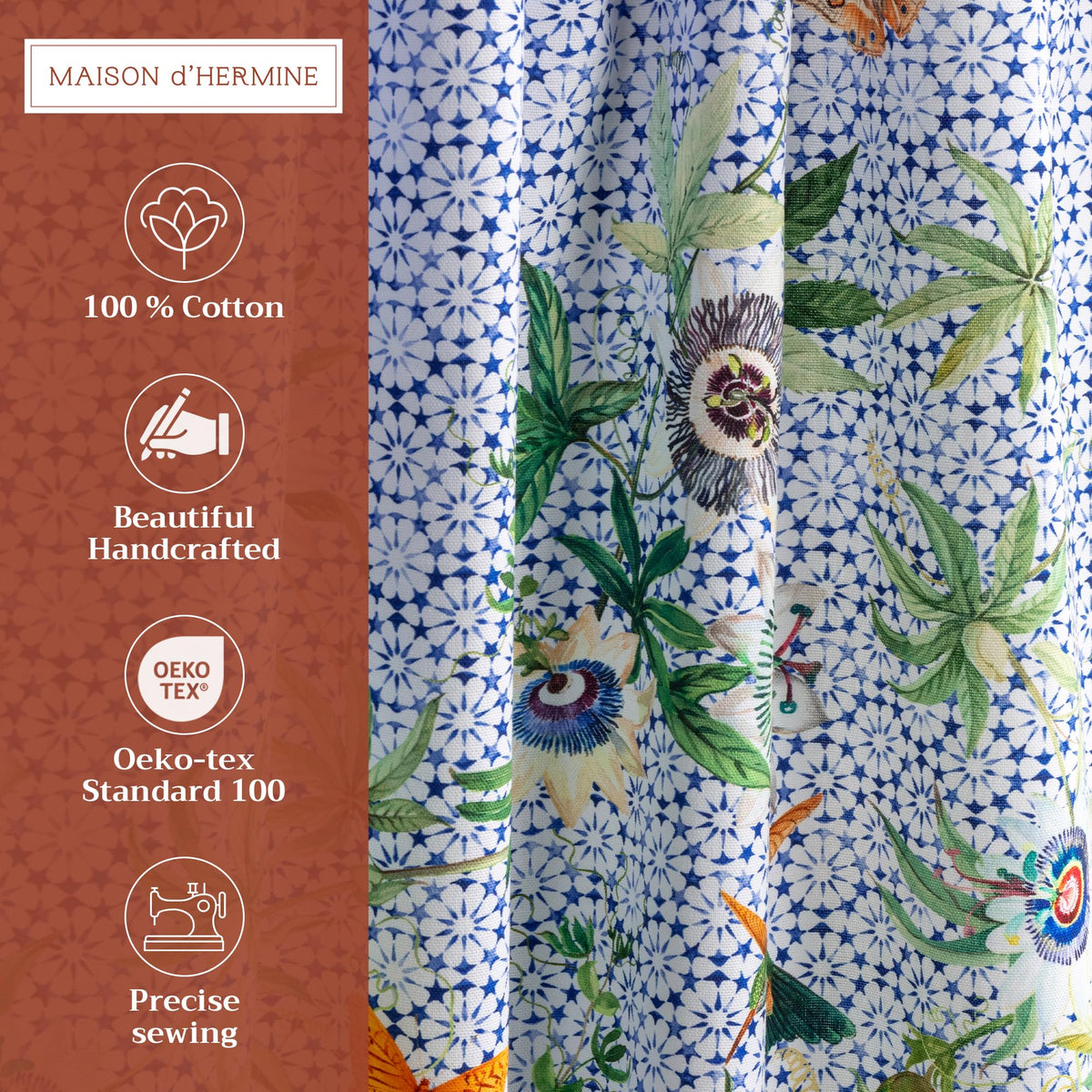 Passiflora Kitchen Curtains