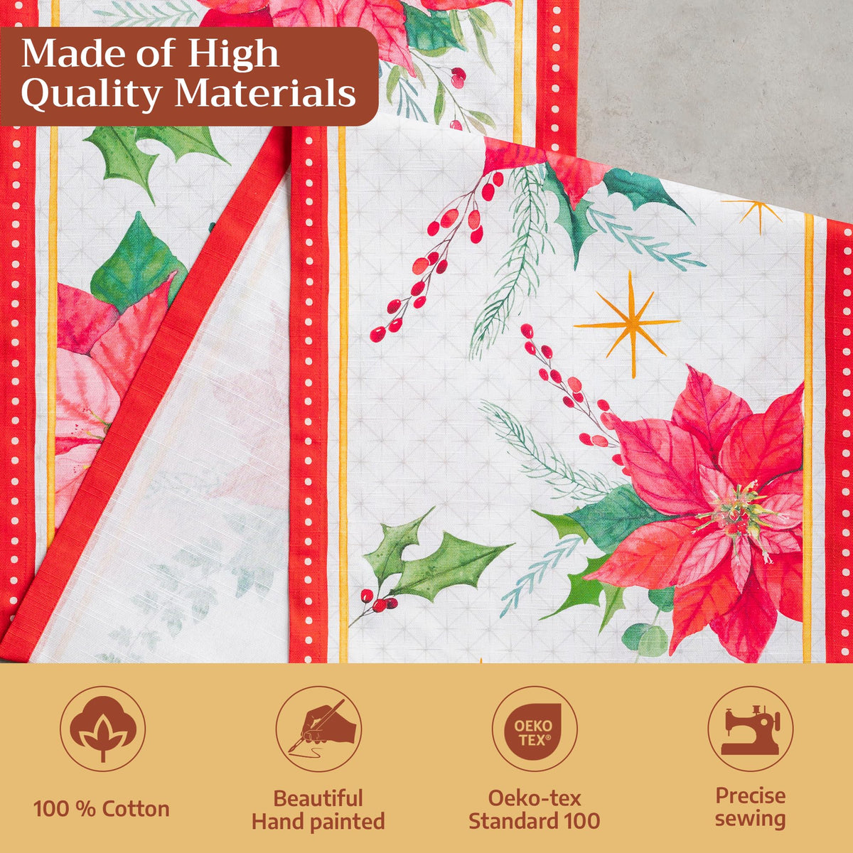 Poinsettia Christmas Table Runners
