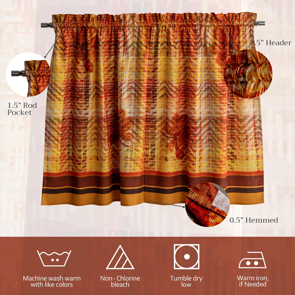 Thanksgiving Tartan Kitchen Curtains