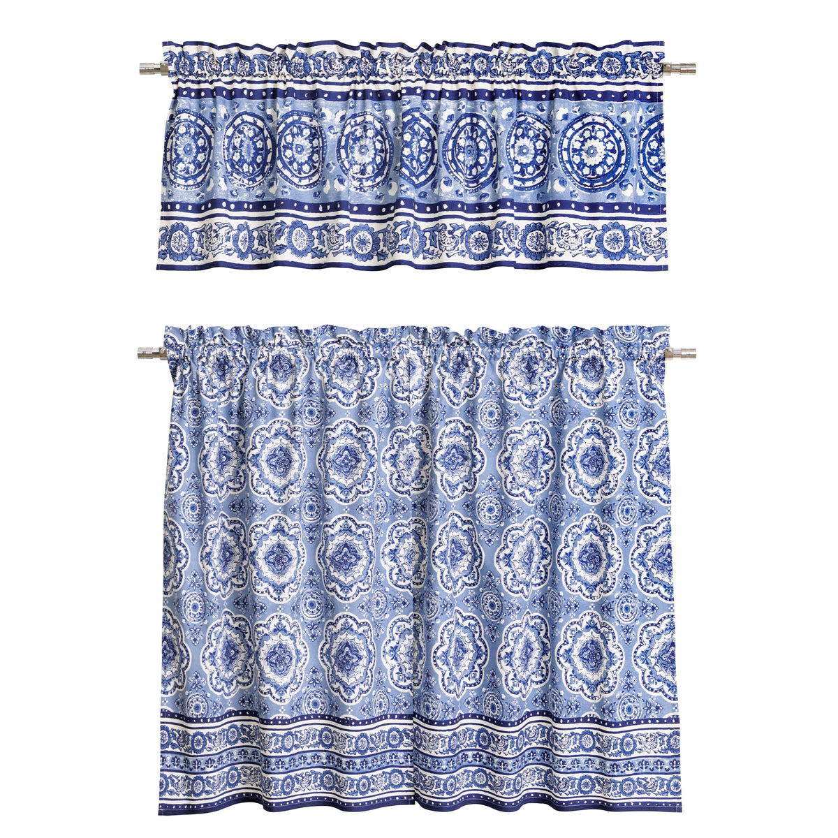 Melodie Bleue Kitchen Curtains