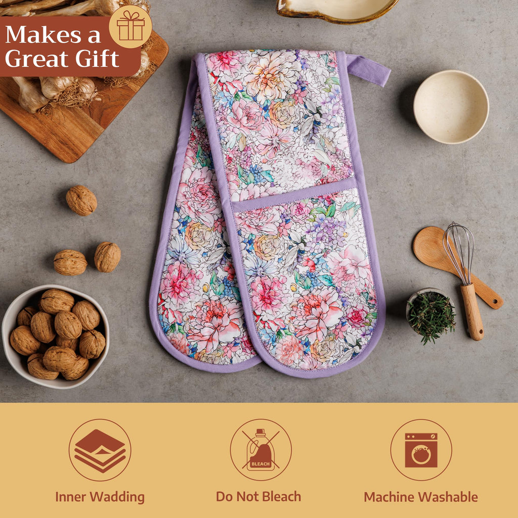 Floral Love Double Oven Mitts