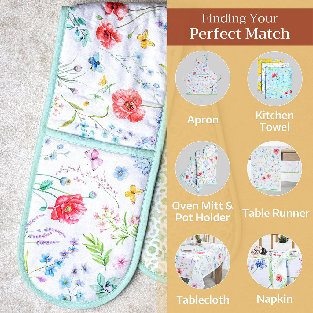 Just Floral Double Oven Mitts