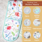 Just Floral Double Oven Mitts