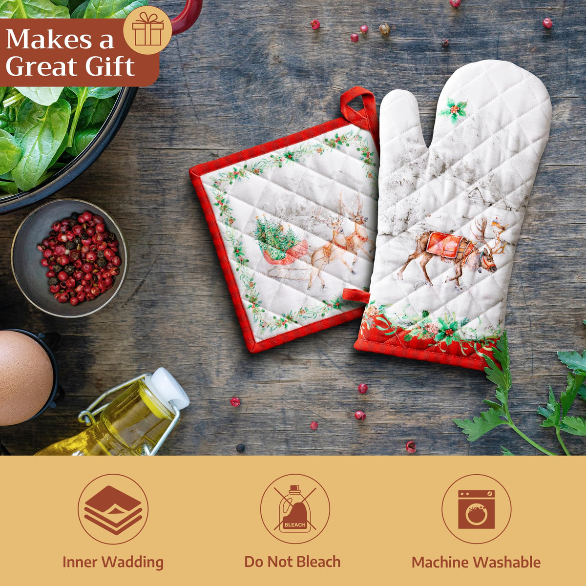Christmas Tradition Oven Mitts + Pot Holders