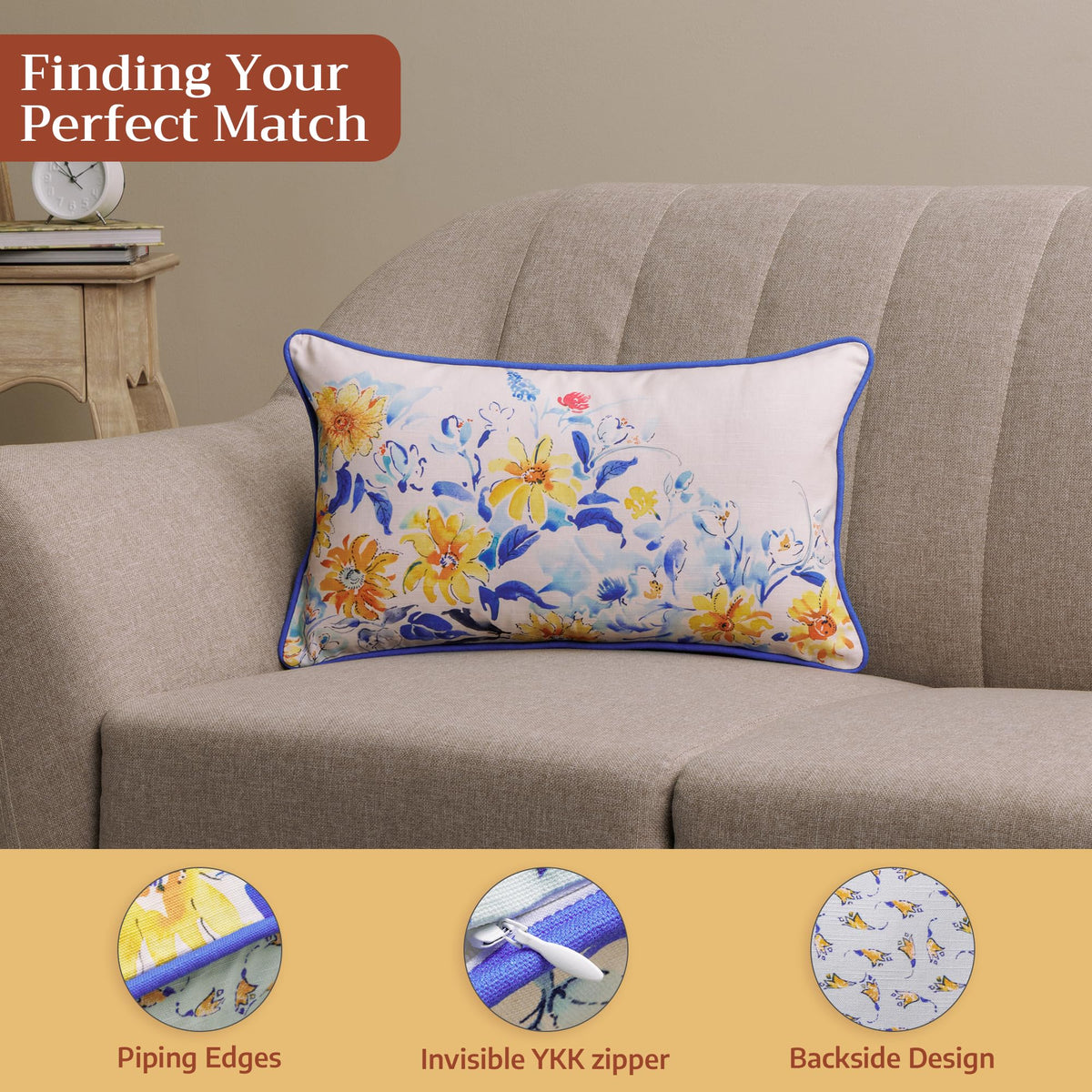 Girassol Throw Pillow Covers