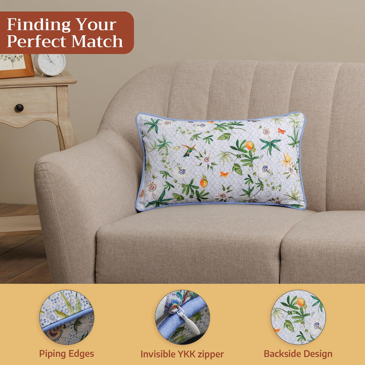 Passiflora Throw Pillow Covers