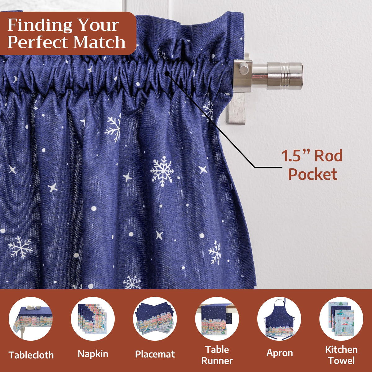Christmas Market Kitchen Curtains