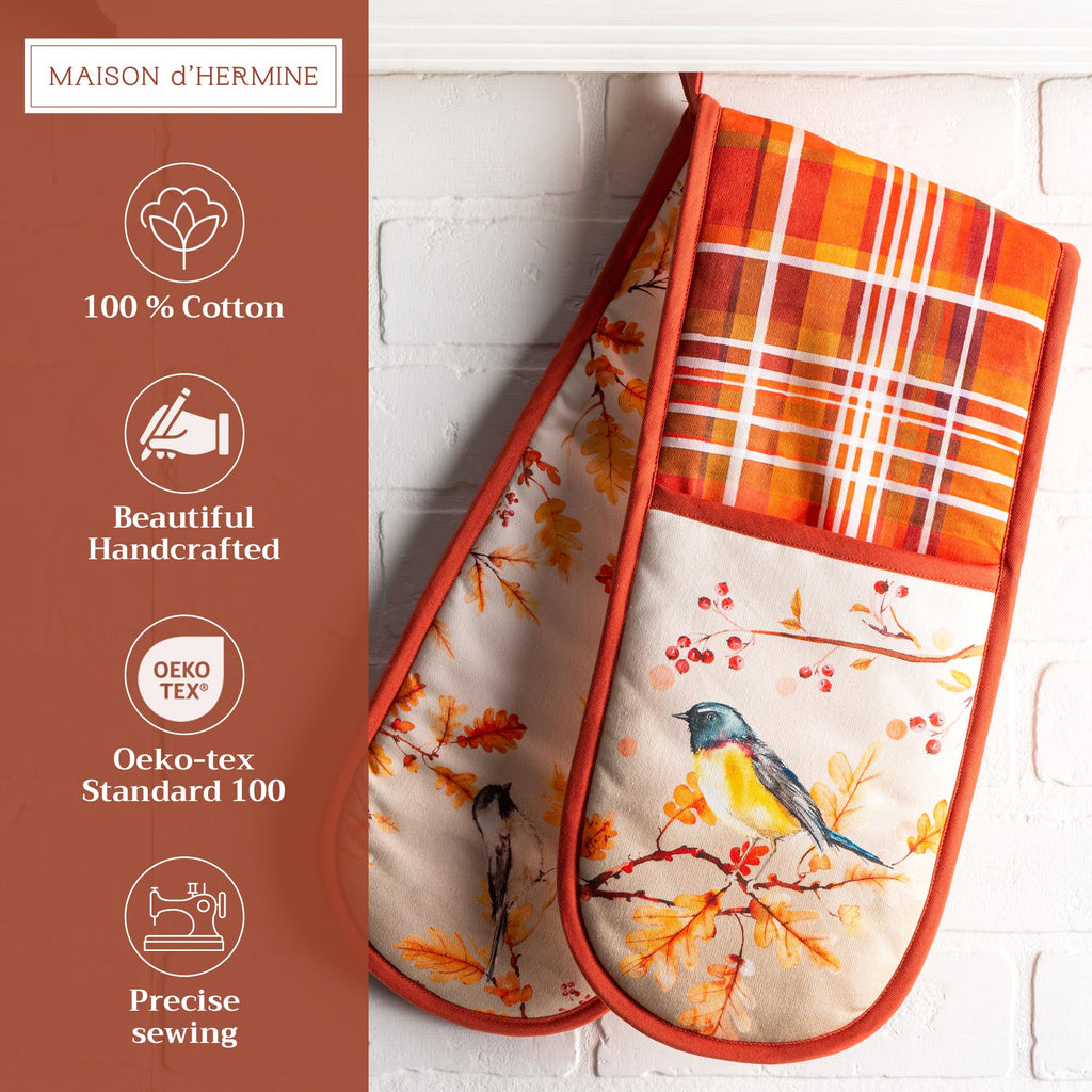 Oak Leaves Double Oven Mitts