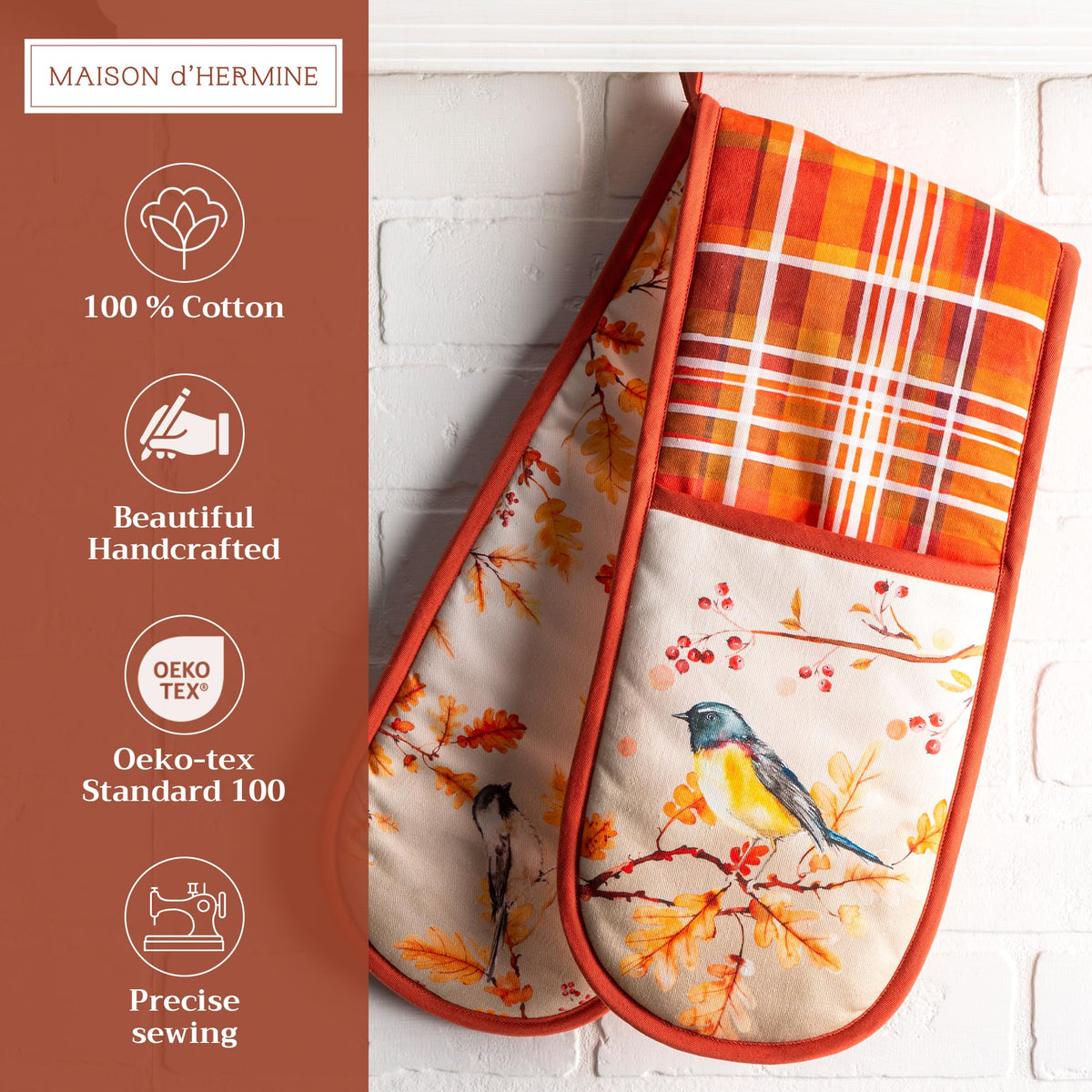 Oak Leaves Double Oven Mitts