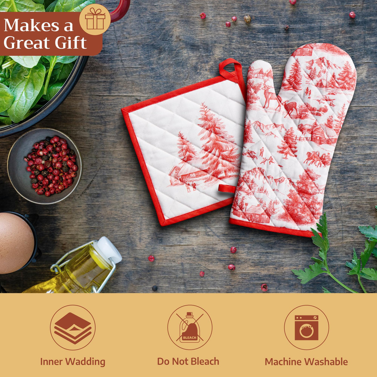 Winter Jouy Oven Mitts + Pot Holders