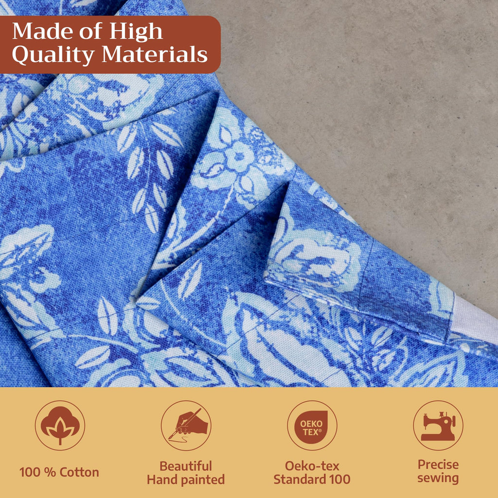 Indigo Love Kitchen Curtains