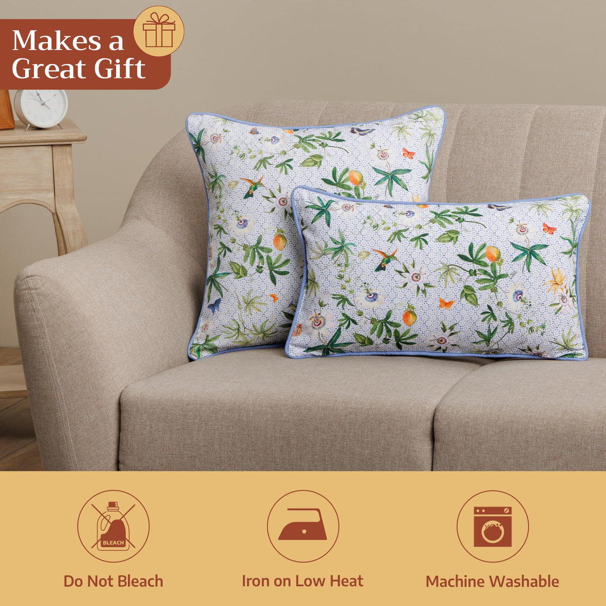 Passiflora Throw Pillow Covers