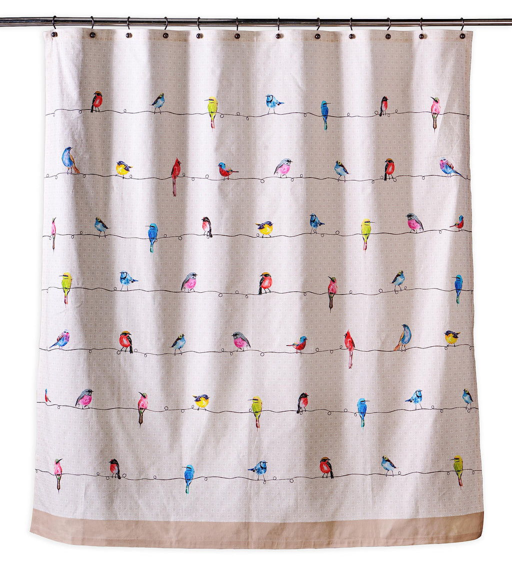 Birdies on Wire Shower Curtains