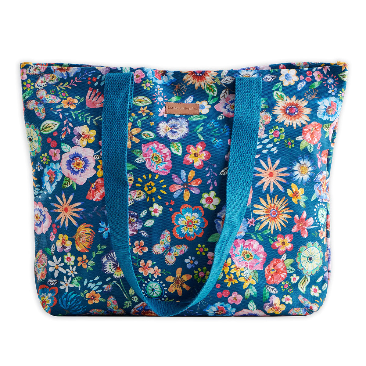 Happy Florals Canvas Tote Bags