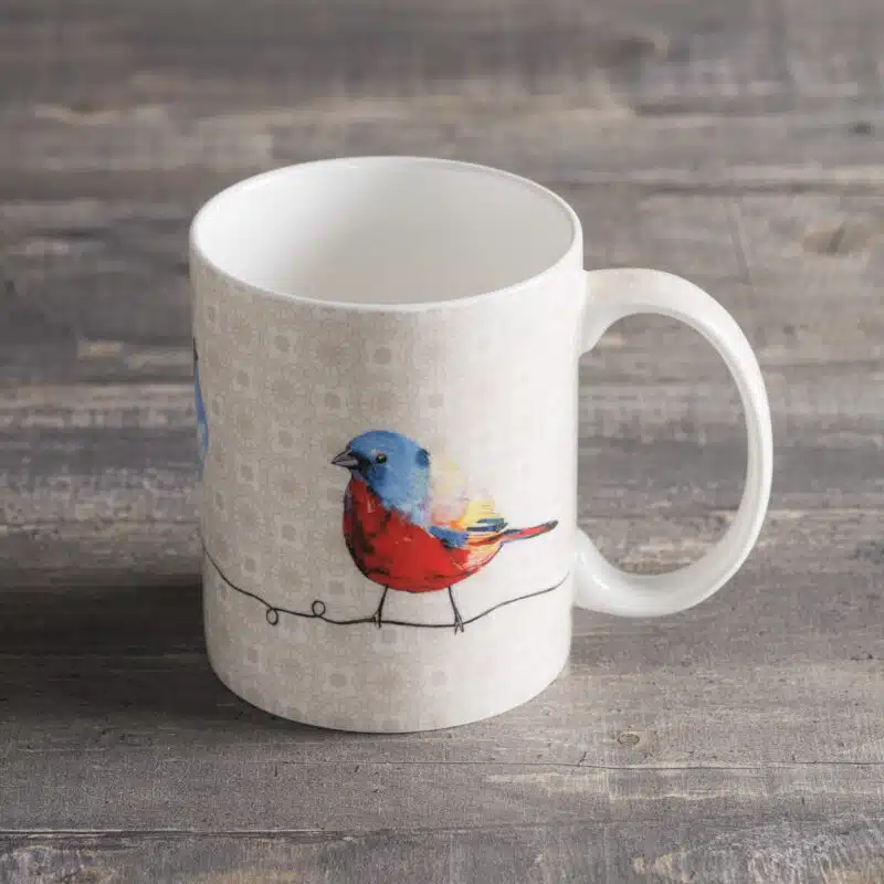 Birdies on Wire Robin Single Mug