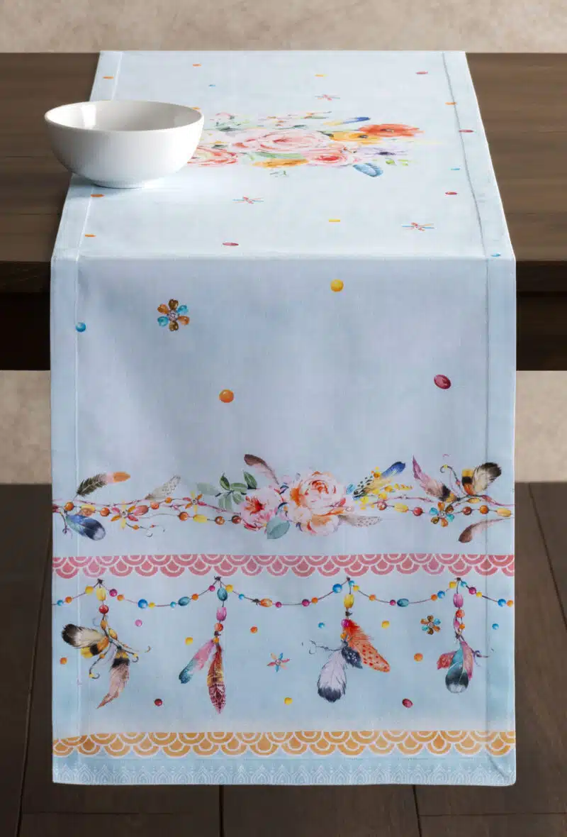 Ibiza Blue Table Runner -single side