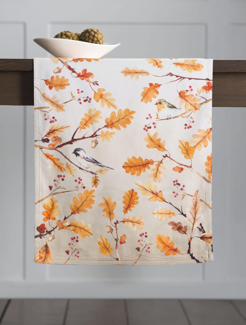 Oak Leaves Table Runner-double side
