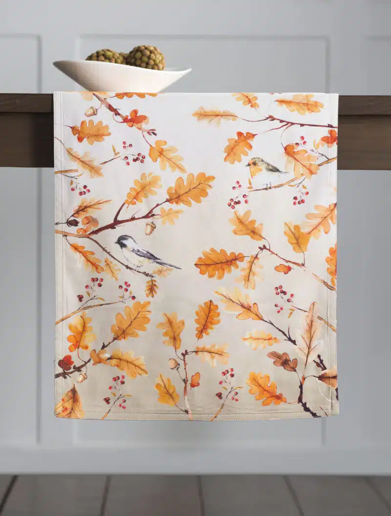 Oak Leaves Table Runner-double side