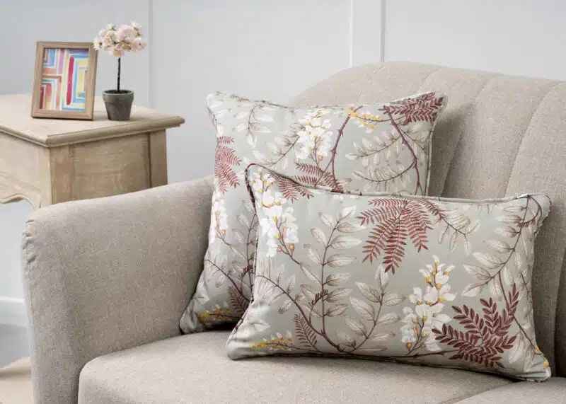 Feuilage Taupe Decorative Cushion Cover