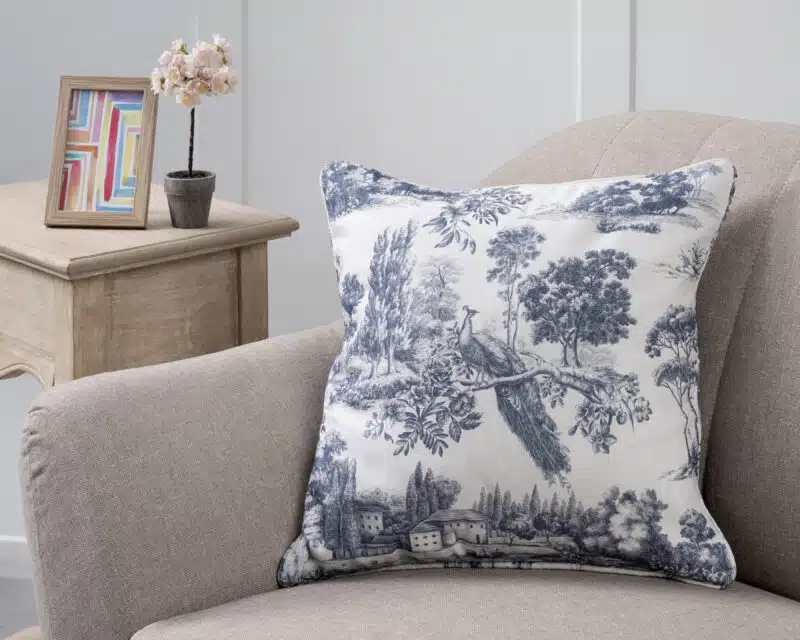 Trianon Blue Square Cushion