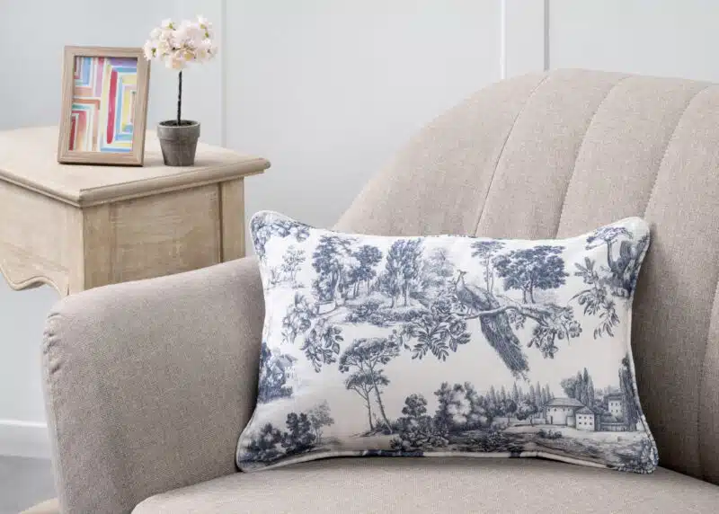 Trianon Blue Rectangle Cushion