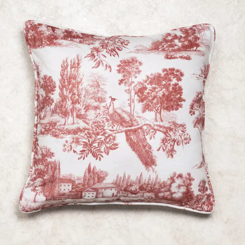 Trianon Red Square Cushion
