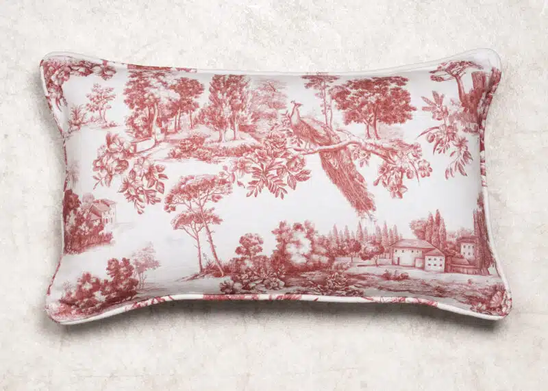 Trianon Red Rectangle Cushion