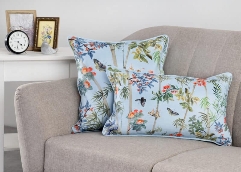 Bamboo Pastel Blue Decorative Cushion Cover