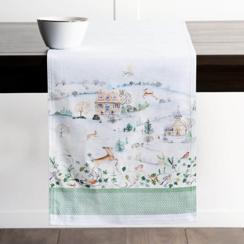Snowy World Table Runner-double side