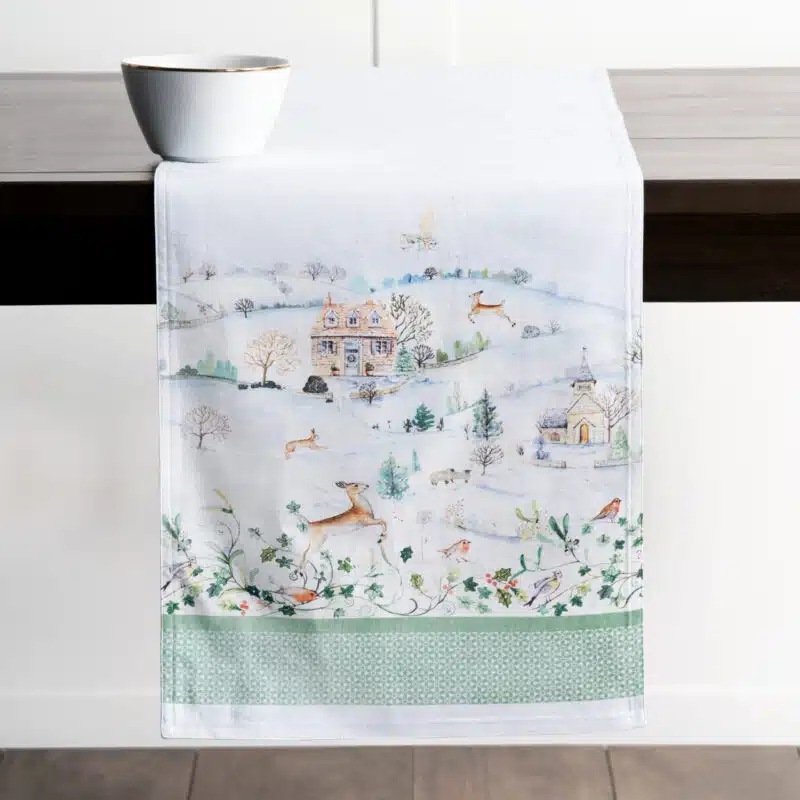 Snowy World Table Runner-double side